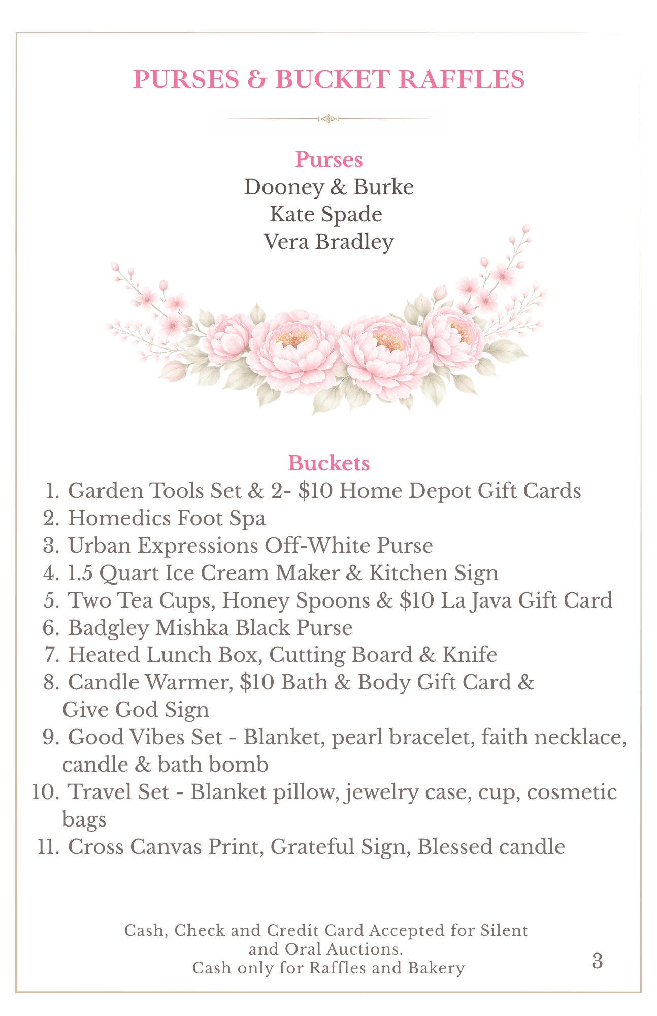 "Pretty In Pink" themed Fundraiser Event Program - preview